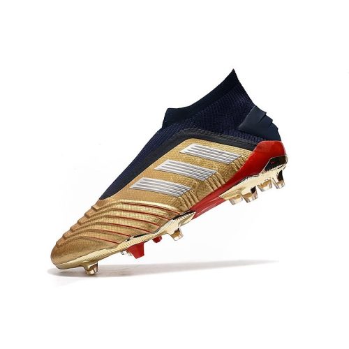 Zapatos adidas Predator 19+ FG - Oro Plata Rojo_8.jpg